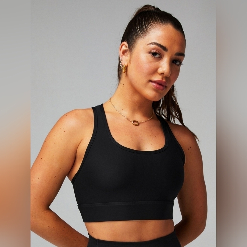 Fabletics Women's On The Go Medium Impact Sport Bra Navy Blue Size XS